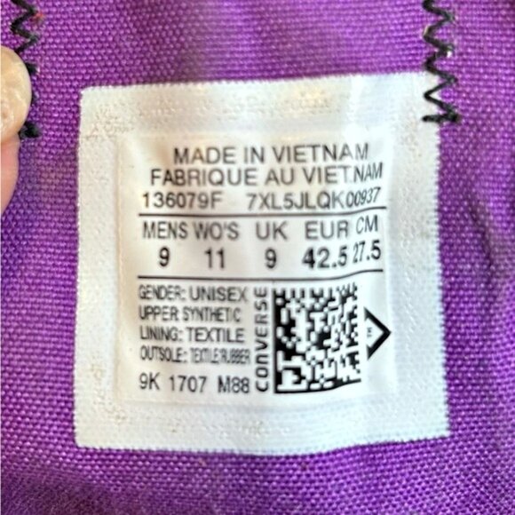 Converse All-Star Chuck Taylor Black Sequin Low Top Sneakers~M-9/W-11~ - Picture 7 of 7